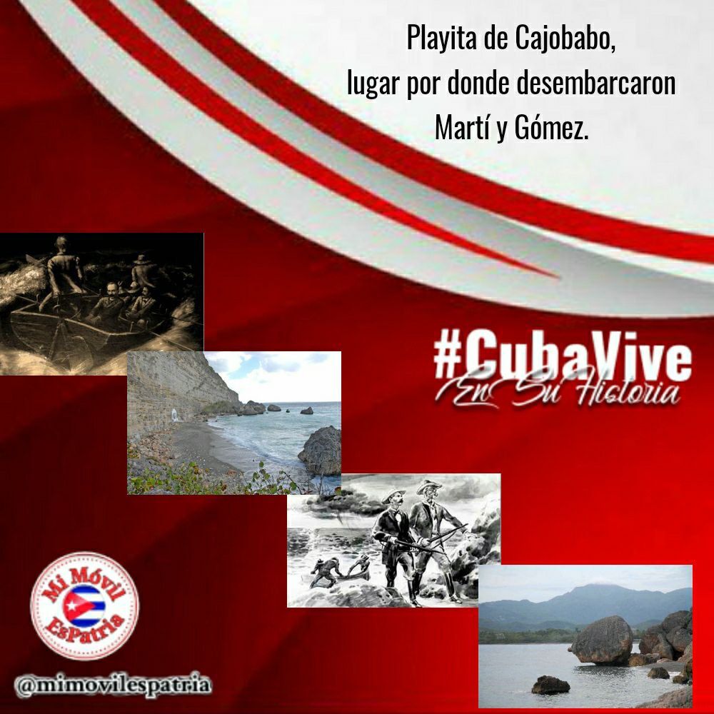 11 de abril, Aniversario 129 del Desembarco de José Martí, Máximo Gómez y un pequeño grupo de patriotas por Playita de Cajobabo. #CubaViveEnSuHistoria