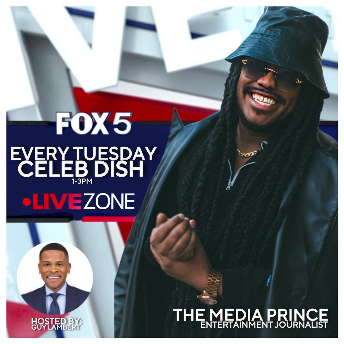 Catch me EVERY TUESDAY chatting or shall I say just plain ol’ gossiping (RESPONSIBLY THO) with the Legend “The Voice” @GuyLambertNews …. Tune into #Fox5LIVEZone Mon-Fri from 1-3pm on Fox5DC.com or Fox Local on Apple TV, Roku, Fire TV & more!