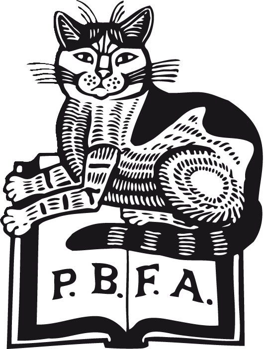 The Provincial Booksellers Fairs Association (@pbfaorg) have such a cool logo.