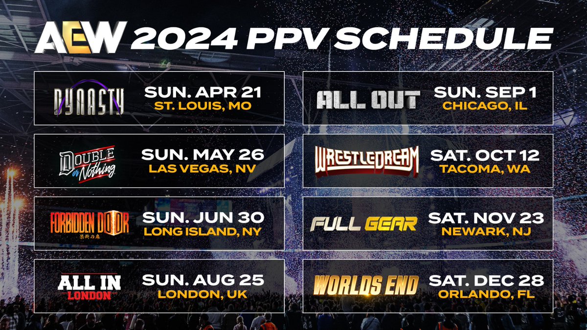 Here's your #AEW PPV schedule for the rest of 2024👀👀
