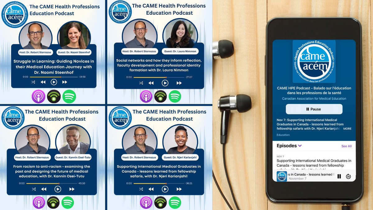 If you are travelling to #ICAM2024 today, we suggest passing the time by listening to our CAME Health Professions Education podcast: https:/camehpepod.podbean.com/ You can also find us on Apple and Spotify! #MedEd