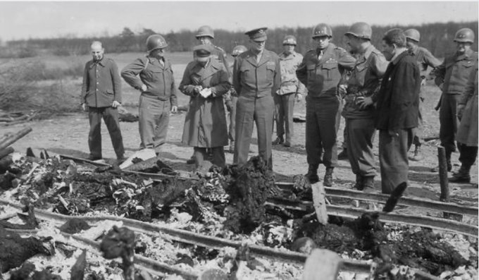 When the @USArmy reached #Buchenwald, the supreme commander of the Allied Forces, Dwight D. Eisenhower, writes: 'Nothing has ever shocked me as much as that sight.'