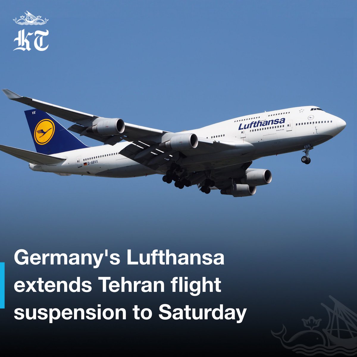 German airline #Lufthansa on Thursday said it would continue to suspend flights to and from #Tehran until Saturday due to tensions in the Middle East. 'Due to the current situation, Lufthansa is suspending its flights to and from Tehran up to and including Saturday, 13 April,…