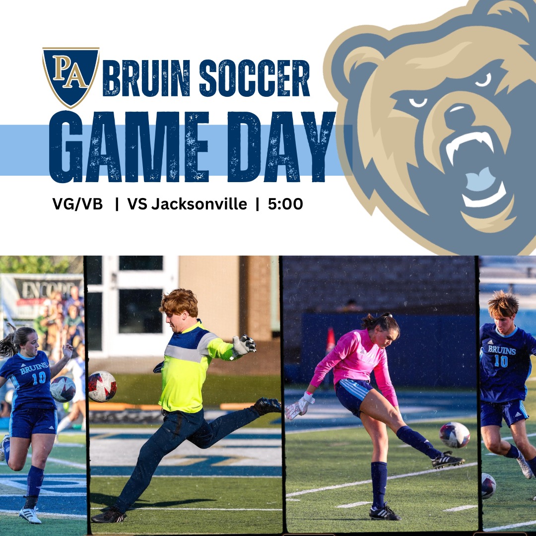 ⚽️ 𝘽𝙍𝙐𝙄𝙉 𝙎𝙊𝘾𝘾𝙀𝙍 𝘼𝙏 𝙃𝙊𝙈𝙀 📍Joe B. Hatcher Stadium 🆚️ Jacksonville Titans 🕰 VG 5:00/VB to follow #PABruins #BruinSoccer