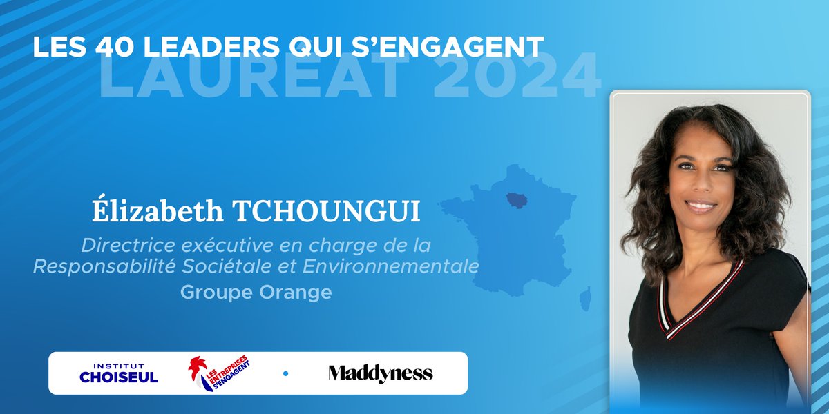 Ravie de vous annoncer ma sélection dans le Palmarès des '40 leaders qui s'engagent' en 2024 ! Félicitations à toutes celles et tous ceux qui ont été distingués dans le classement et parmi lesquels je suis honorée de me trouver. Merci @instchoiseul , @communauteLESE , pour cette…