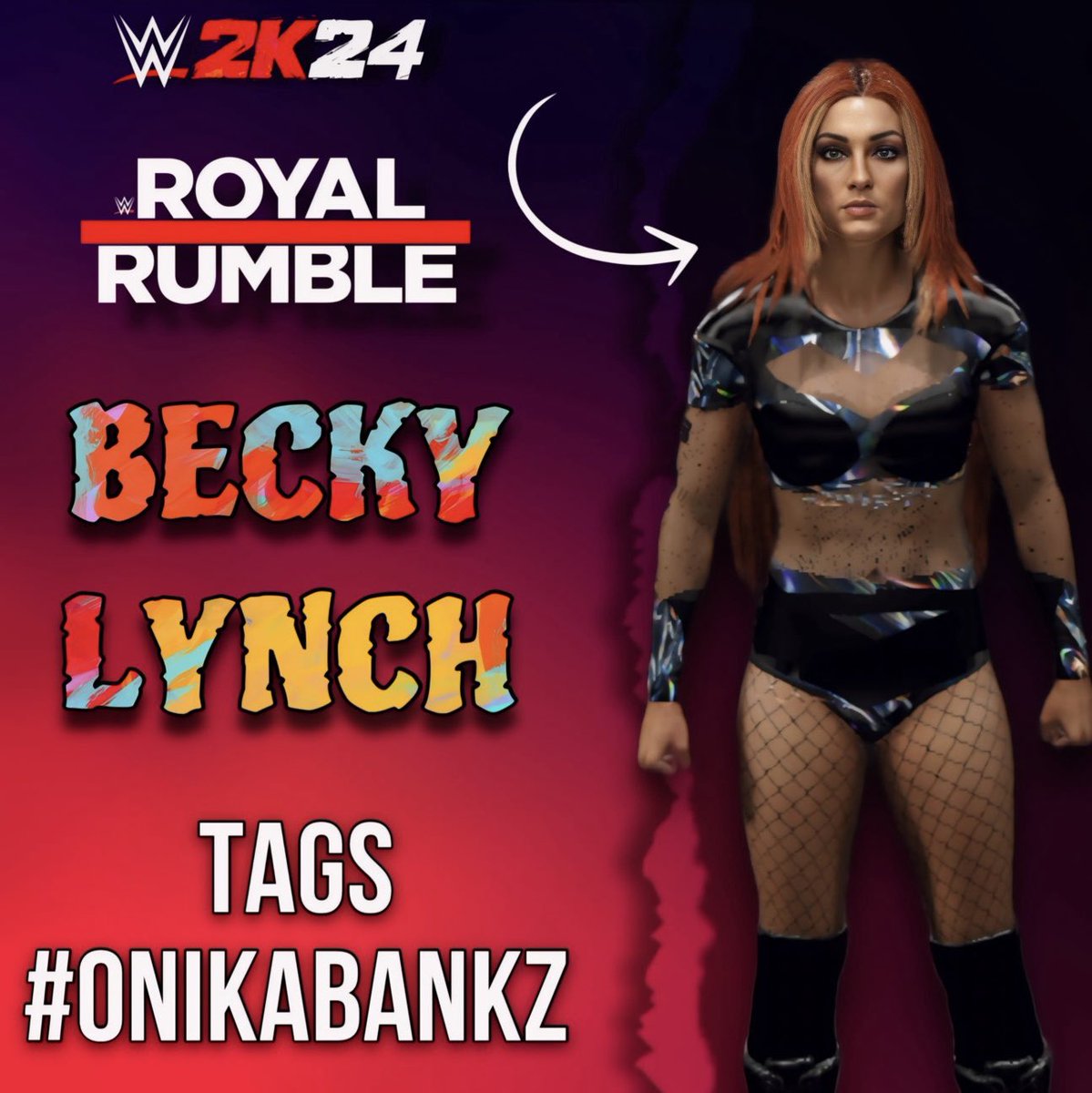 @BeckyLynchWWE RR Gear is now available for download on WWE2K24 CC! 🌌 

Tags - #onikabankz 

#nxt #nxtuk #wwe #wwegames #wwe2k #wwe2k24 #beckylynch #beckylynchwwe #impactwrestling #aew #aewdynamite