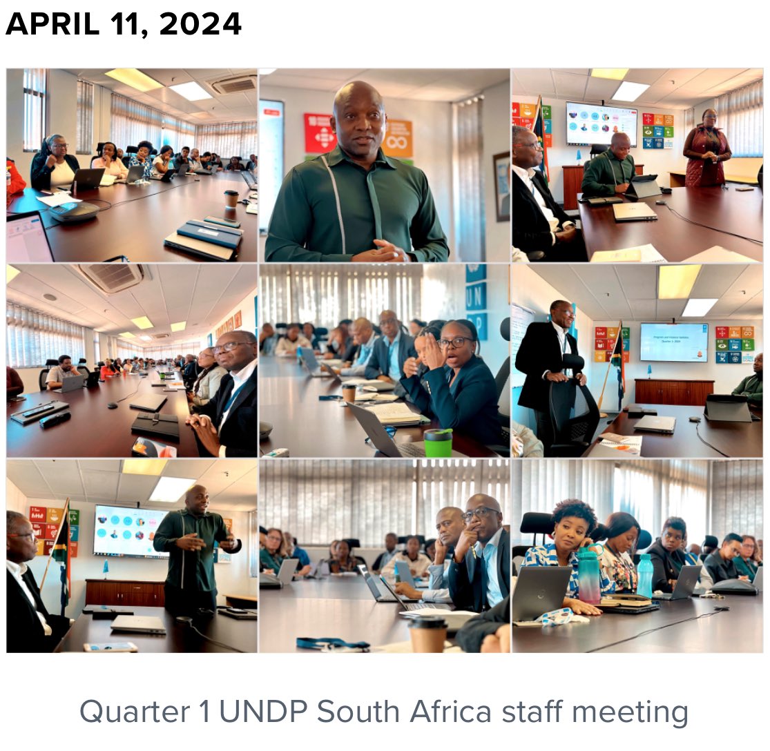 🌟Just wrapped up our quarterly staff meeting! From expanding digital access to gearing up for global leadership, the meeting highlighted how each @UNDPSouthAfrica team member stepped up & is a key player in crafting a fairer, more inclusive world. More👉🏿bit.ly/4cKFblI