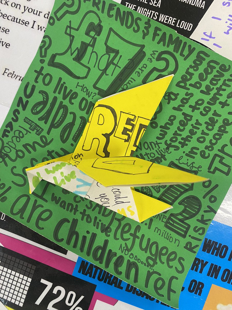 Delighted with the continuing maturity and empathy shown by our Year 8 pupils exploring the plight of refugees. A flock of origami birds coming soon! @CaerleonComp #maximisingpotential #curriculumforwales