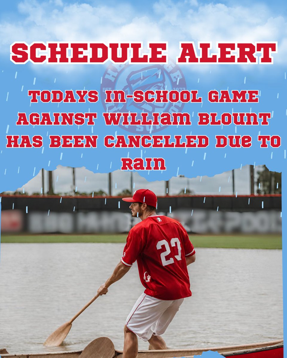 🌧️ strikes again! We are scheduled to play South Doyle at home tomorrow at 6:00pm. #CLIMB