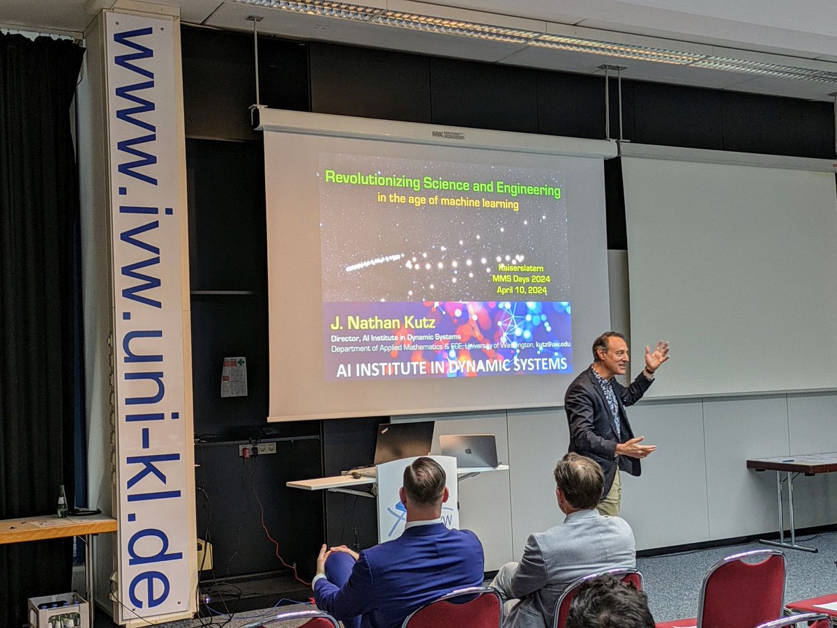 Leibniz Research Network MMS (@leibniz_mms) on Twitter photo First impressions of the MMS Days 2024 in Kaiserslautern: welcome address by hosts David May and IVW Director Ulf Breuer, keynote lecture by <a href="/natekutz/">Nathan Kutz</a>. How inspiring! (Photos: IVW) First impressions of the MMS Days 2024 in Kaiserslautern: welcome address by hosts David May and IVW Director Ulf Breuer, keynote lecture by <a href="/natekutz/">Nathan Kutz</a>. How inspiring! (Photos: IVW)