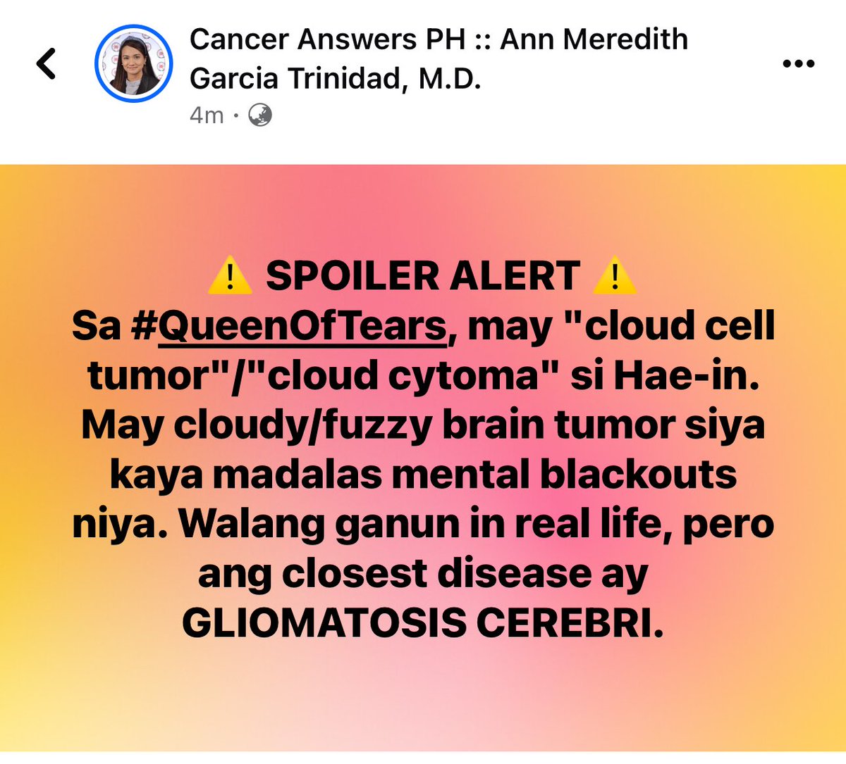 Siyempre tinanong ko si wifey kung totoo ba yung condition ni Hae-in 😭 #QueenOfTears