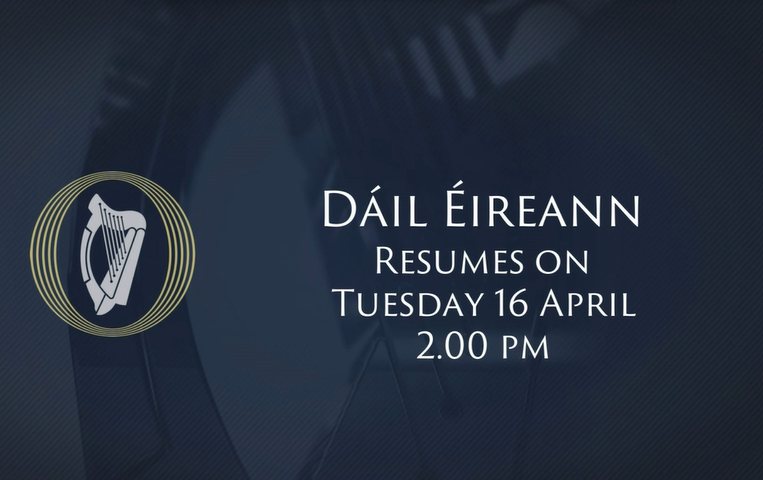 #DáilÉireann has adjourned for this evening and will resume Tuesday 16 April 2024 at 2.00pm #SeeForYourself #FéachTúFéin