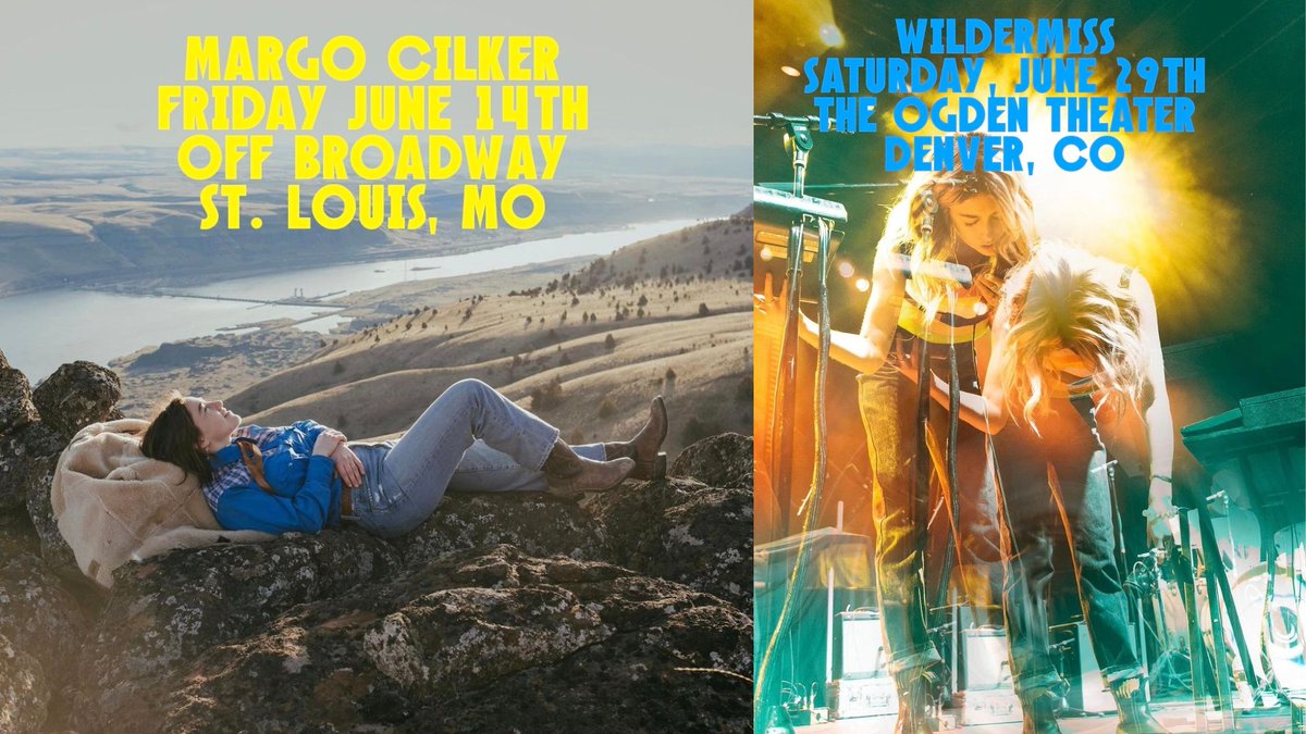 Openers announced for our St. Louis and Denver shows! @margocilker for STL & @Wildermiss for Denver!