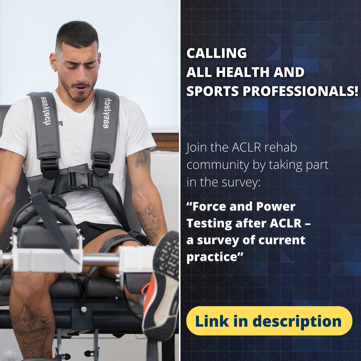 Join us by taking part in the project “Force and Power Testing after Anterior Cruciate Ligament Reconstruction (ACLR) – a survey of current practice”.  Shape the future of ACLR rehabilitation with us! 👉🏻 app.onlinesurveys.jisc.ac.uk/s/stmarys/forc…