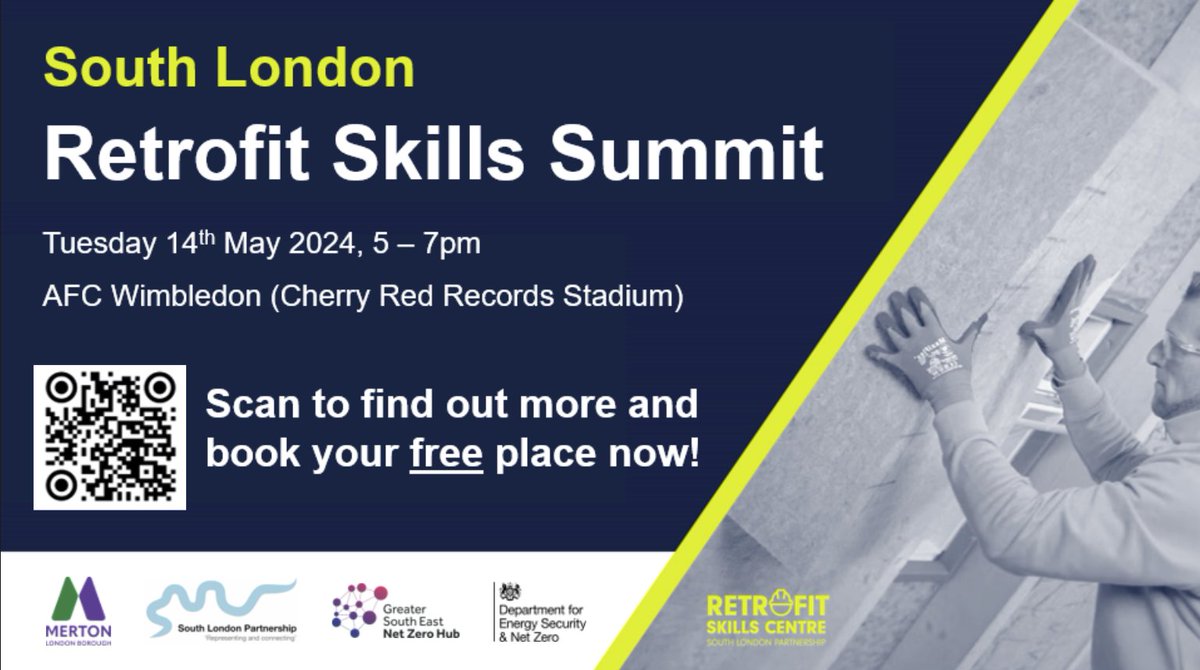 Find out how you can upskill in retrofit & be part of the retrofit revolution at the South London Retrofit Skills Summit on May 14 Learn about retrofitting & how you can contribute to a more sustainable future Register now for this free event 👉 ow.ly/A2OO50Rbvu7