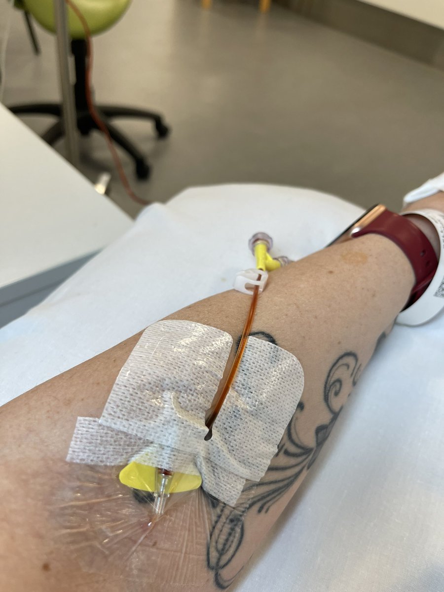 In the next hour I will become Ironlady. Hoping this gives me some energy !!
Thankyou for all the well wishes this morning. It only took 4 goes to get the cannula in. 
#Anaemia #ChronicIllnesses #SaveOurNHS #SupportOurNurses #IronInfusion