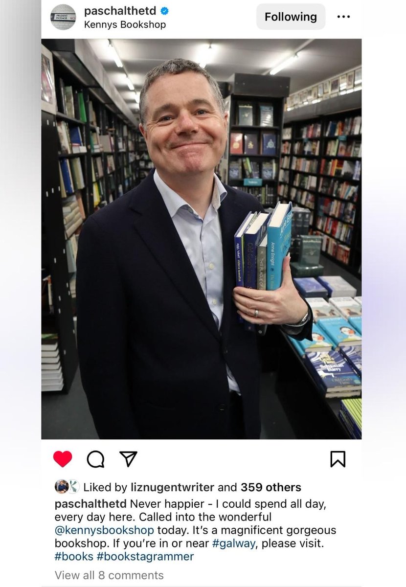 Paschal Donohoe TD (Irish Minister for Public Expenditure, NDP Delivery and Reform) spotted with @VKennefick's Egg/Shell @KennysBookshop in Galway! Order your copy here: carcanet.co.uk/cgi-bin/indexe…