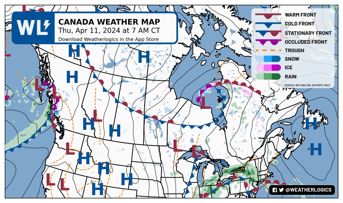 Canada weather map - Thursday, April 11, 2024

#bcwx #abwx #skwx #mbwx #onwx #meteoqc #nbwx #nswx #pewx #nlwx