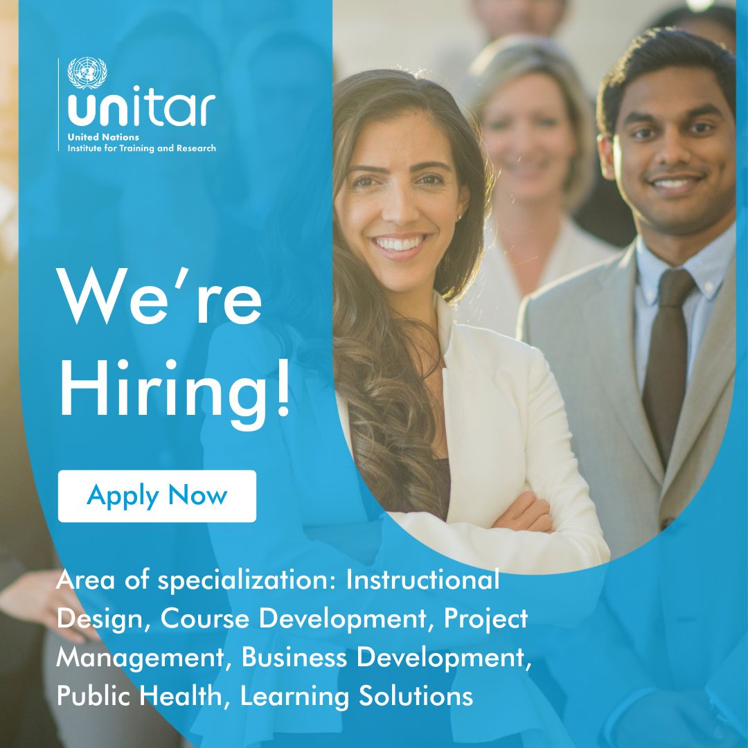 UNITAR seeks a P4 Senior Programme Specialist (Learning Solutions) to lead a team for a collaborative project with @WHO Academy & @DefeatNCD. 📅 Apply by 21st April: unitar.org/vacancy-announ…