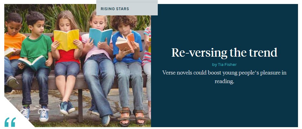 I'm banging on about the benefits of #versenovels in today's @thebookseller thebookseller.com/comment/re-ver… How they promote #readingforpleasure, why they should be on the exam syllabus and what booksellers and publishers can do to help make verse novels mainstream. 1🧵