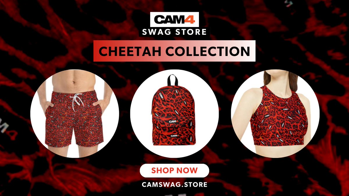 📣 Get in touch with your #wild side 😍 Shop our Cheetah Collection at the @Cam4 #Swag Store ➡️ camswag.store