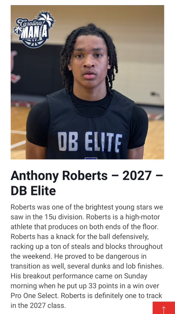 Two weekends out I haven’t seen a 2027 better than AJ Roberts. 35 points to be exact and 18 boards in win over Pro One. Need a remind you All conference as a freshman this year at @RolesvilleRams . The future of the hoopstate. Stay tuned.