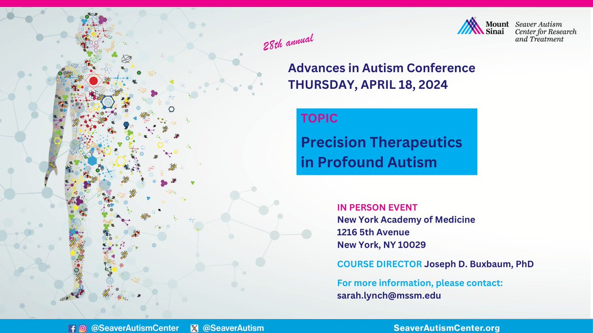 Our annual #AdvancesInAutism Conference is in ONE WEEK from today, on April 18! It's not too late to join us :) bit.ly/SeaverAdvances…… #autism