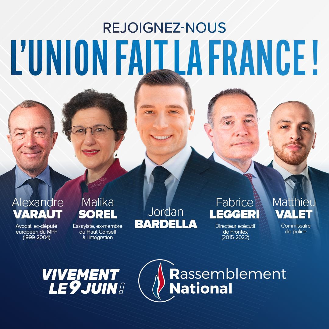 Face aux menaces existentielles qui pèsent sur notre pays, à quelques semaines d'un scrutin décisif, l'heure est au rassemblement. L'union fait la France ! Rejoignez-nous ➡️ adhesions.rassemblementnational.fr