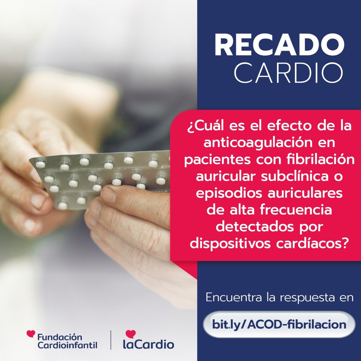 La fibrilación auricular (FA), arritmia frecuente en adultos mayores, suele ser intermitente y asociarse con ataques cerebrovasculares. En portadores de dispositivos cardíacos se detectan eventos de FA asintomática ¿Usar anticoagulación en estos casos? 
bit.ly/ACOD-fibrilaci…