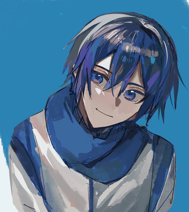 「blue scarf white coat」 illustration images(Latest)