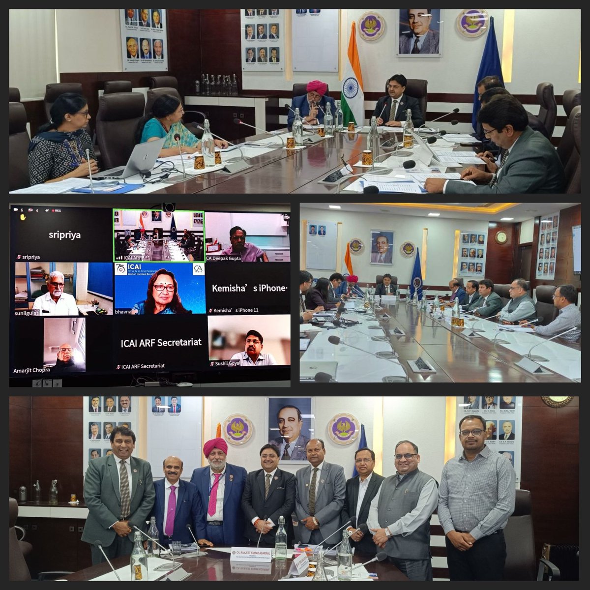 CA. Ranjeet K. Agarwal, President with CA. Charanjot S. Nanda-VP, Past President CA. Amarjit Chopra, CCMs, other Committee & Board Members at the Meetings of ICAI Accounting Research Foundation & Public Relations Committee-ICAI at New Delhi today . #ICAIat75 #DRISHTI