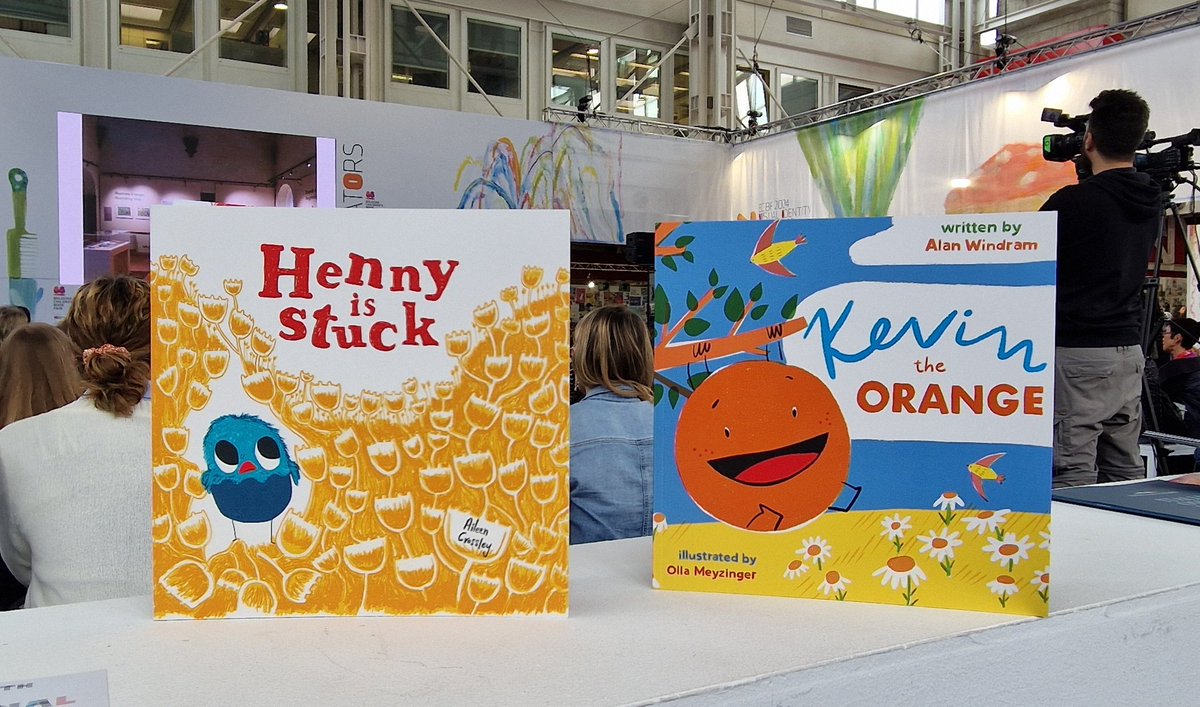 I was overjoyed to bring my latest #picturebook #KevinTheOrange to this years @BoChildrensBook . Beautifully illustrated by #OllaMeyzinger . As you can see I even have on my fab new Kevin t-shirt. Catch Kevin and his friend #BrianThePear at a #BookFestival near you this year 🍊🍐