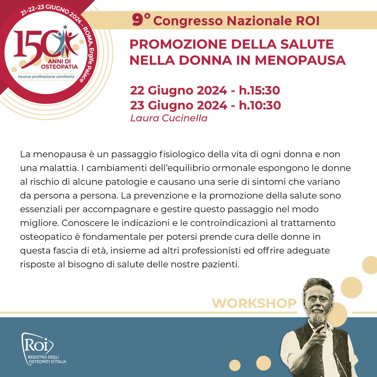 Iscriviti subito al 9° #CongressoROI2024 per avere la certezza di partecipare ai tuoi due workshop preferiti, tra i quattro proposti che si terranno "in contemporanea" nelle giornate di sabato 22 e domenica 23 giugno: registro-osteopati-italia.com/iscrizione-con….
#osteopatia #osteopata #osteopati