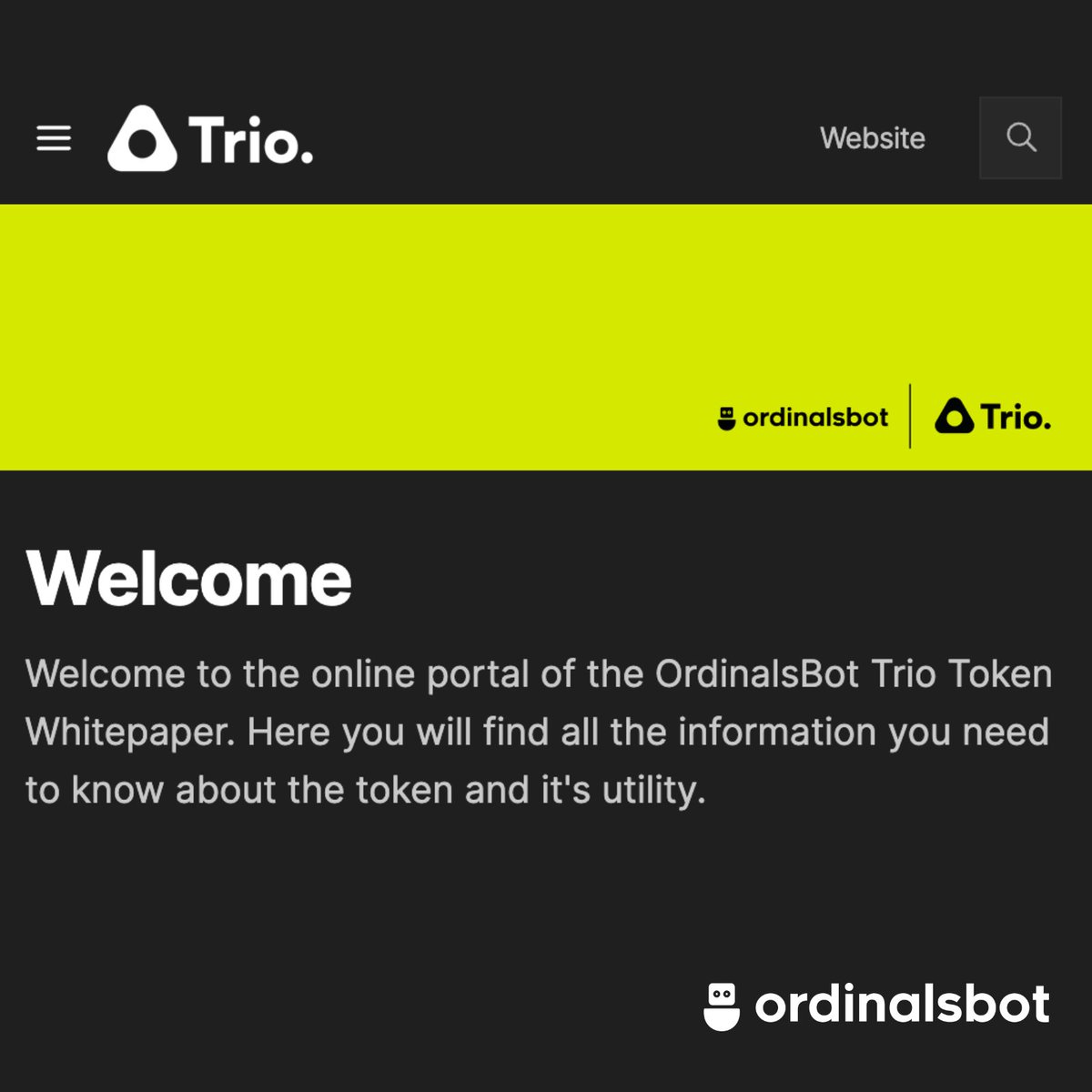 HAVE YOU SEEN IT YET?
Marketing Intern just leaked $TRIO White Paper… 
CHECK pinned post in Telegram (Link in Bio)
△