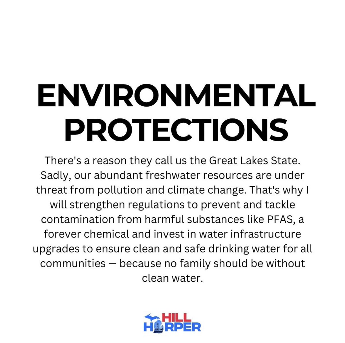 We must protect our Great Lakes at all costs! #HillHarperForSenate