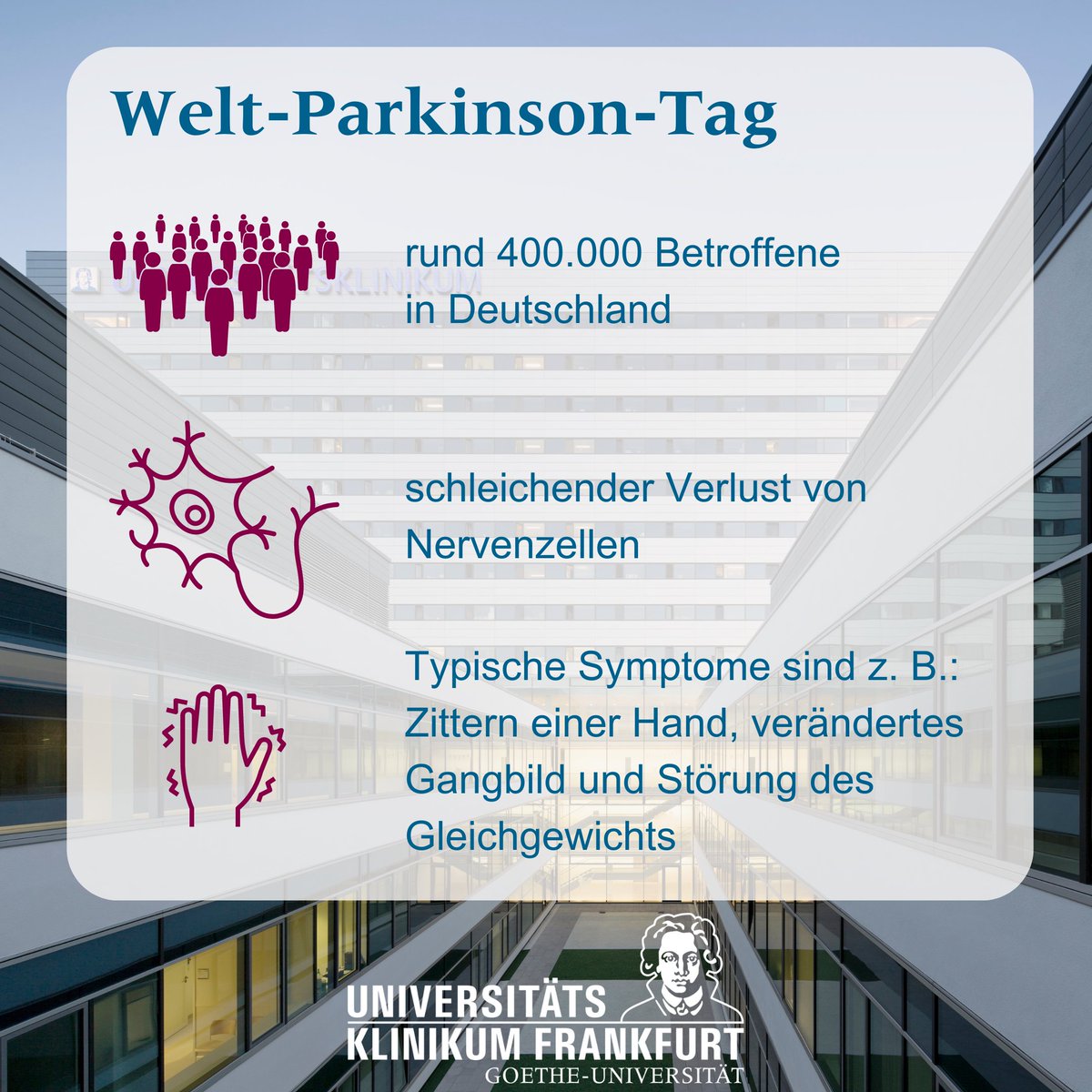 #Parkinson ist, wenn die Nervenzellen schwinden. Sie ist eine der häufigsten neurodegenerativen Erkrankungen. Prof. @CGrefkes und Prof. Czabanka vom #UKF erklären hier typische Symptome + Behandlungsmöglichkeiten ⤵️ kgu.de/news/news-deta… #WeltParkinsonTag #WorldParkinsonsDay