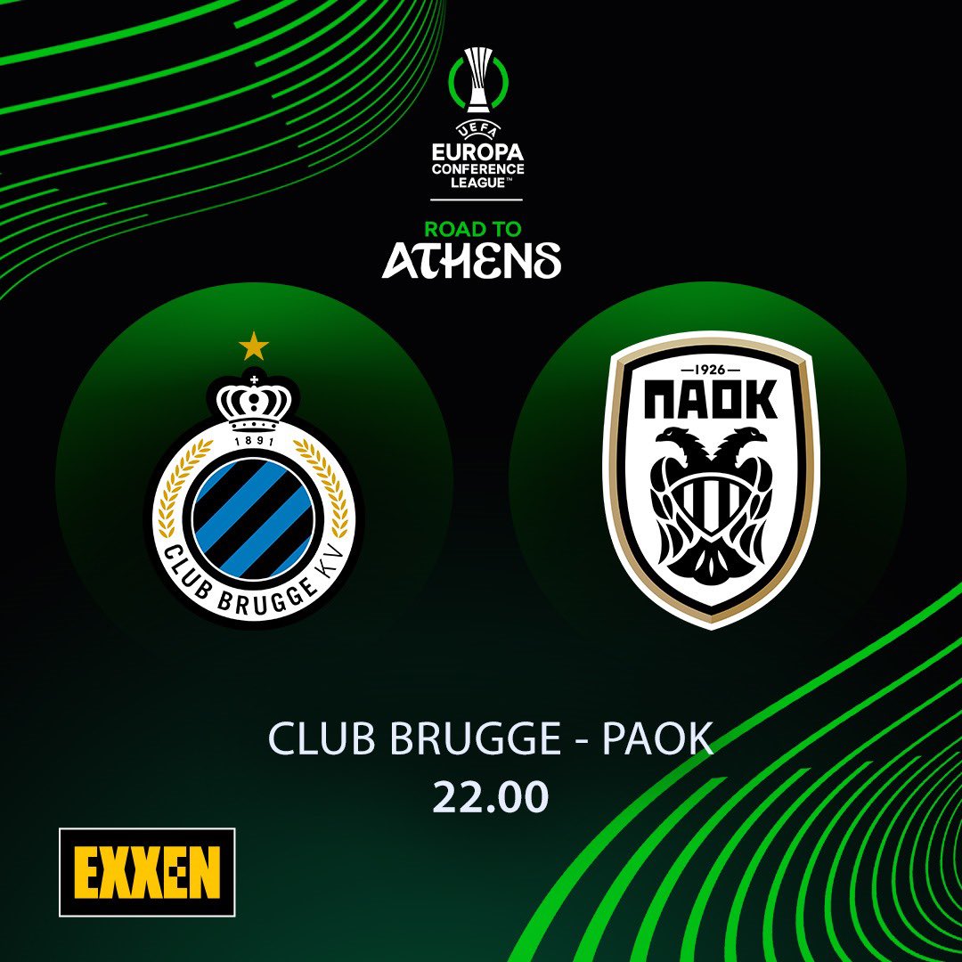 “Club Brugge - Paok” karşılaması bu akşam saat 22.00’de EXXEN’de