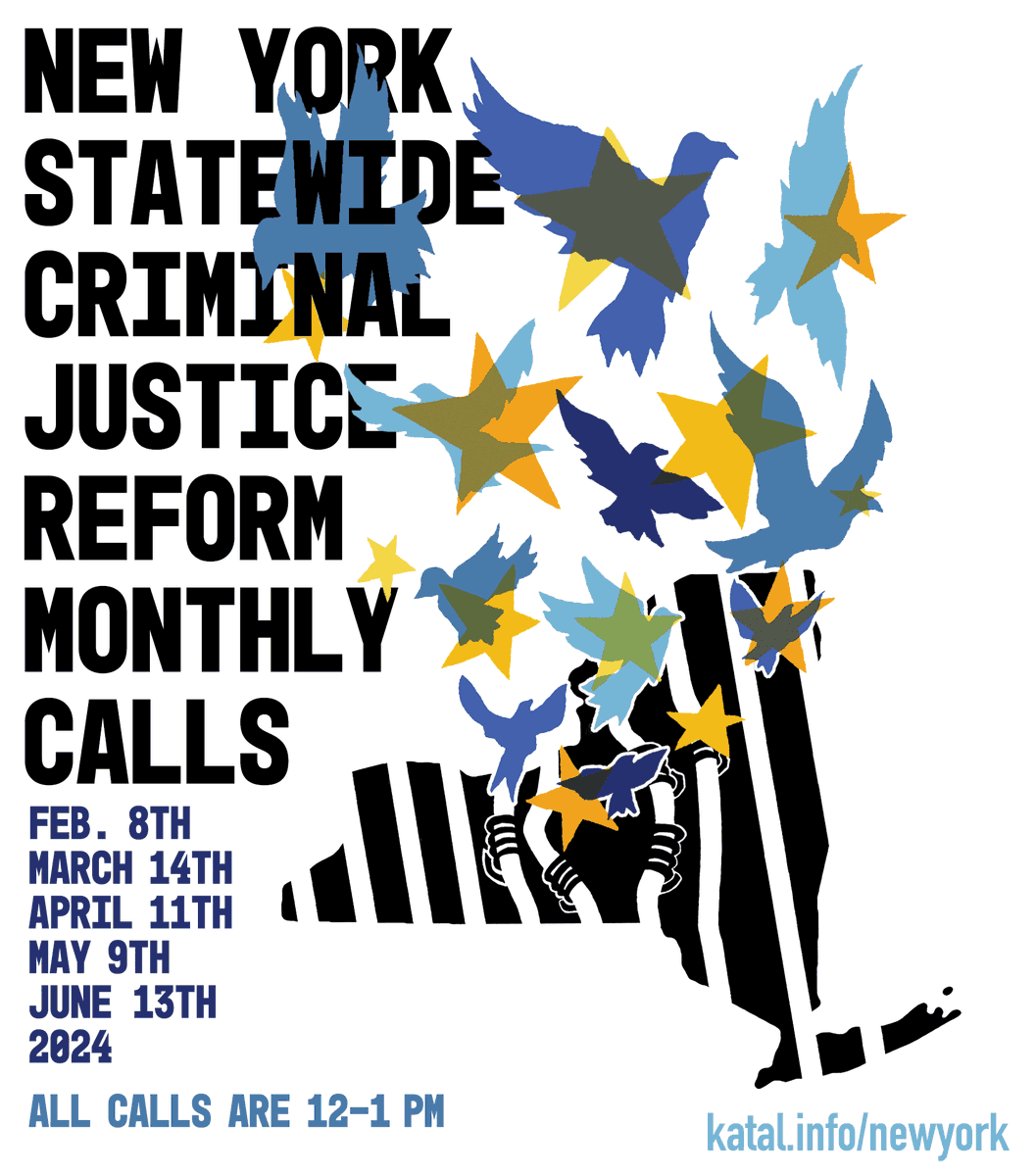 Join us for today's NY Statewide Criminal Justice Reform call at noon! #NYCJReformCall We'll hear from: ◾️@GarrettSmithNYS, @CCA_NY ◾️@MsAntonyaJ, @FinesandFeesJC ◾️@brooklynPD, @LegalAidNYC & @TNJAct ◾️@krimlawkeli, @innocence Register here: katal.info/newyork