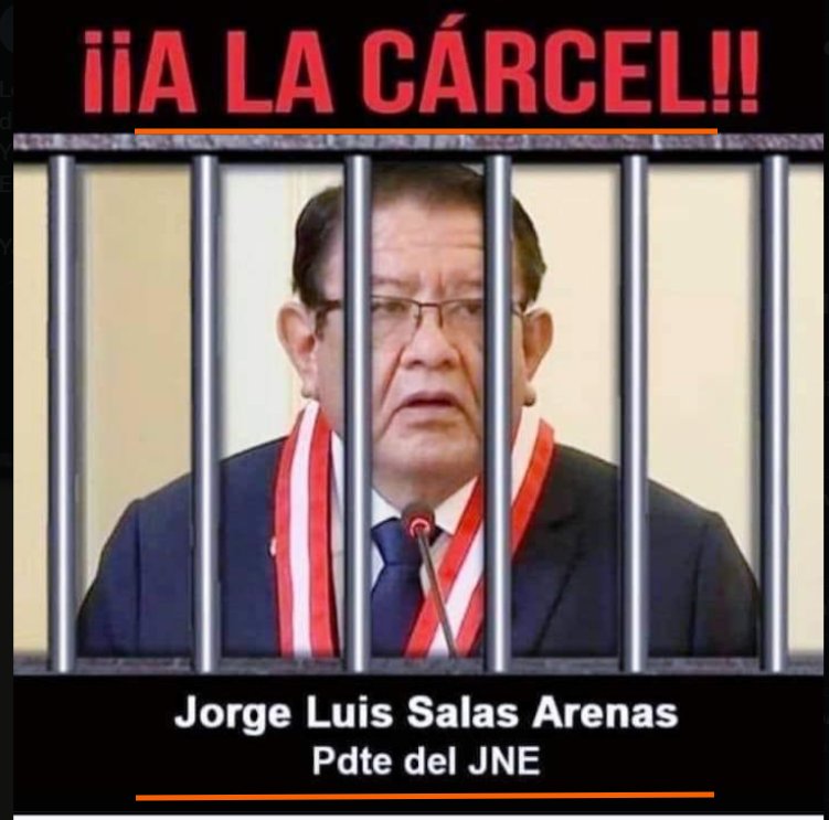 👉DICE el artífice del FRAUDE electoral 2021: Jorge Luis Salas Arenas del @JNE_Peru, NO va pedir un nuevo mandato. El caradura solo está huyendo de la Acusación Constitucional q presentó el otro RATERO: el FN Villena; acá NO se acaba tu pesadilla Salas Arenas, recién comienza. 👇