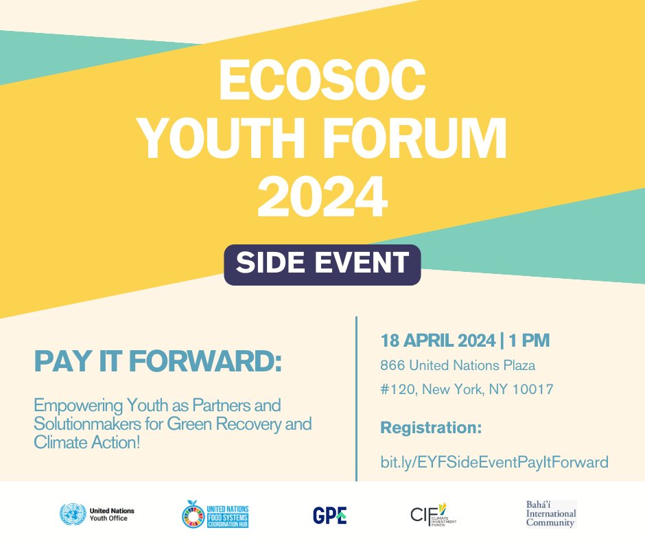 The voices of young changemakers matter when it comes to investing in a sustainable future! Join our @UNECOSOC #Youth2030 Forum side-event & learn about lessons from young leaders in empowering youth as partners for green recovery & #ClimateAction 🙌 forms.office.com/pages/response…