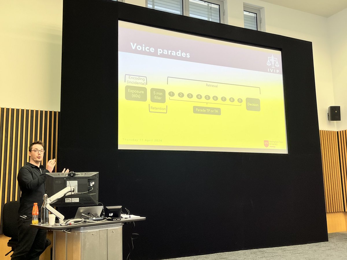 Third in our symposium is Nik Pautz from NTU talking about voice identity parades and earwitness identification (his slides aren’t yellow, my camera is doing something funny!)