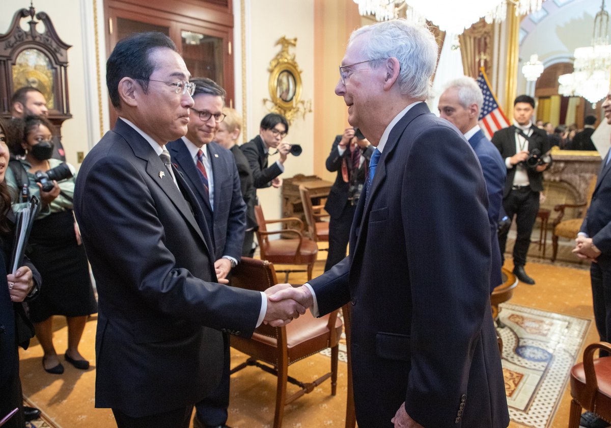 I was proud to welcome Prime Minister Kishida to the U.S. Capitol this morning. Japan is an essential ally, critical to the security of the Indo-Pacific and clear-eyed about the global nature of the threats we face.