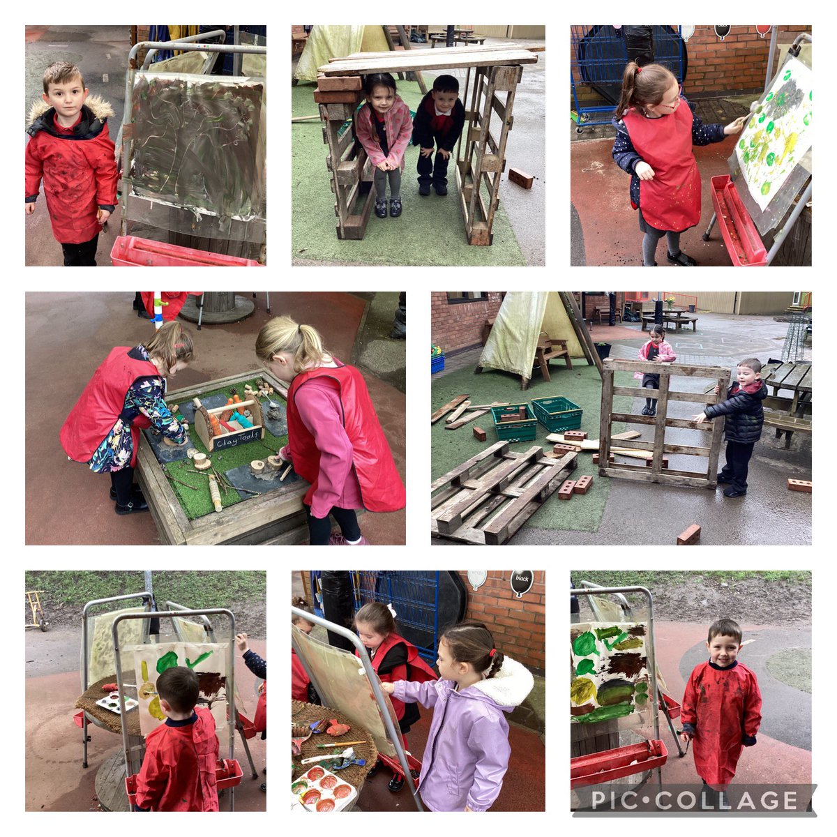 Reception have thoroughly enjoyed exploring the outdoors this week. They have painted, made clay models and built a den using a range of materials. A great first week back ⭐️@NantYParcSchool