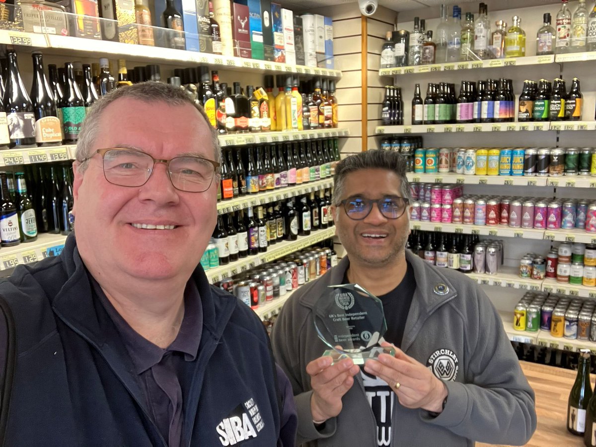 “I have not met many people as knowledgable and enthusiastic about our industry, and what a superb retailer of great beer.” SIBA CEO Andy Slee popped in to see Krishnan the owner of @StirchleyWines, winner of the Independent Beer Retailer of the Year Award 2024 at BeerX