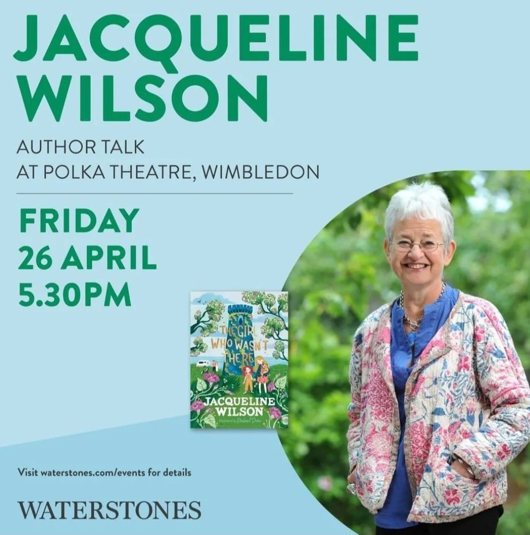 Don't forget we have an event at @polkatheatre with @JackyWilsonHQ to talk about her wonderful new childrens book. Tickets can be found here waterstones.com/events/an-even… @rachaeladean #lovewimbledon #polkatheatre #jacquelinewilson @PenguinUKBooks @penguinrandom