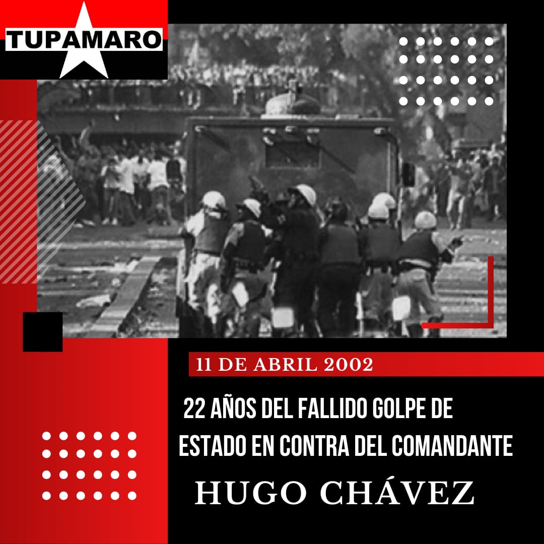 #22Años QUE LA DERECHA VENEZOLANA, con ayuda del poder MEDIATICO, crea una situación de tensión, que deriva en un golpe de Estado contra el Cmte Chávez, tras los hechos violentos el glorioso pueblo 🇻🇪 demostrado que todo 11 tiene su 13 #RebeldíaAntiImperialista @NicolasMaduro