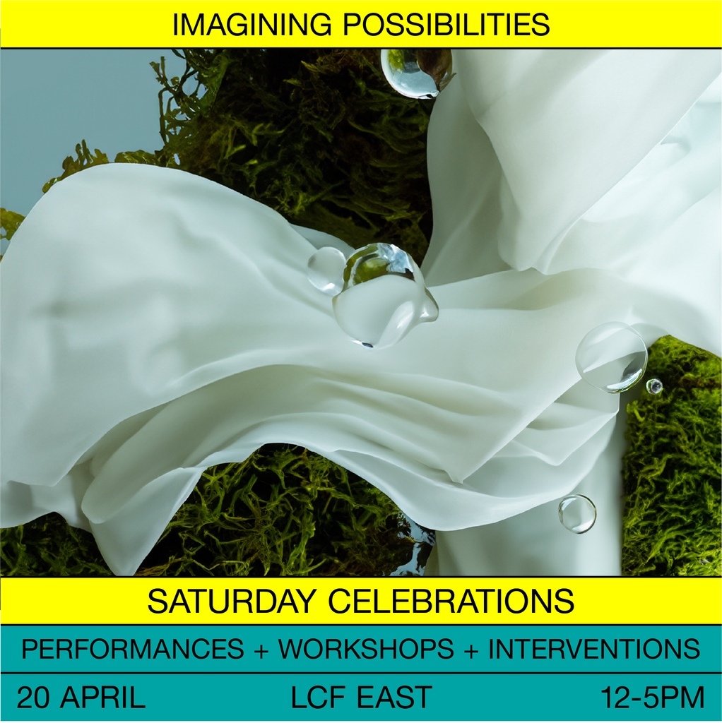 LCF Fashion Undressed: Imagining Possibilities Festival - Join us for an afternoon of live performances, workshops and interventions on Saturday 20th April, 12-5pm, at LCF East 💫 Free tickets are available to book now – l8r.it/yQCL