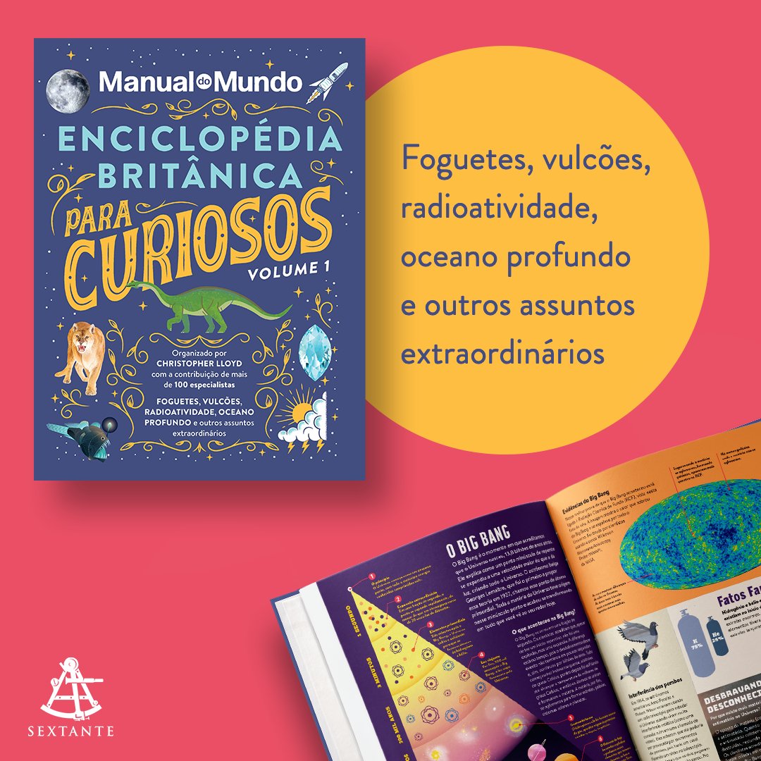 sextante's tweet photo. Apaixonados pela missão de explicar a ciência e a vida, Mari Fulfaro e Iberê Thenório, criadores do Manual do Mundo, trazem para o Brasil esta versão moderna da respeitada Enciclopédia Britânica.
https://t.co/EFblhqSdHh
#manualdomundo https://t.co/2Xiys0aKRK