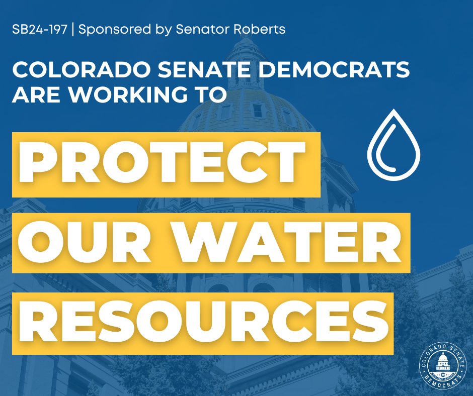 ICYMI: @Dylan_RobertsCO's bipartisan bill aims to conserve Colorado's most precious resource: water. His bill would implement recommendations from the Colorado River Drought Task Force that will be good for our state, economy, & recreation. #coleg #copolitics