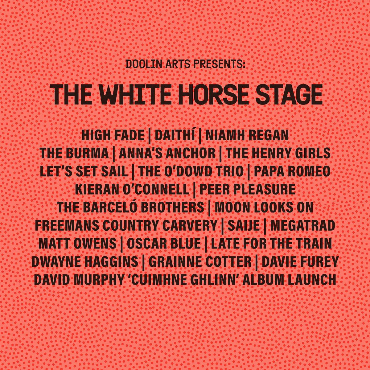 Look at that lineup! Very excited to have our names on it and to be bringing the full band to Doolin Folk Fest this year!